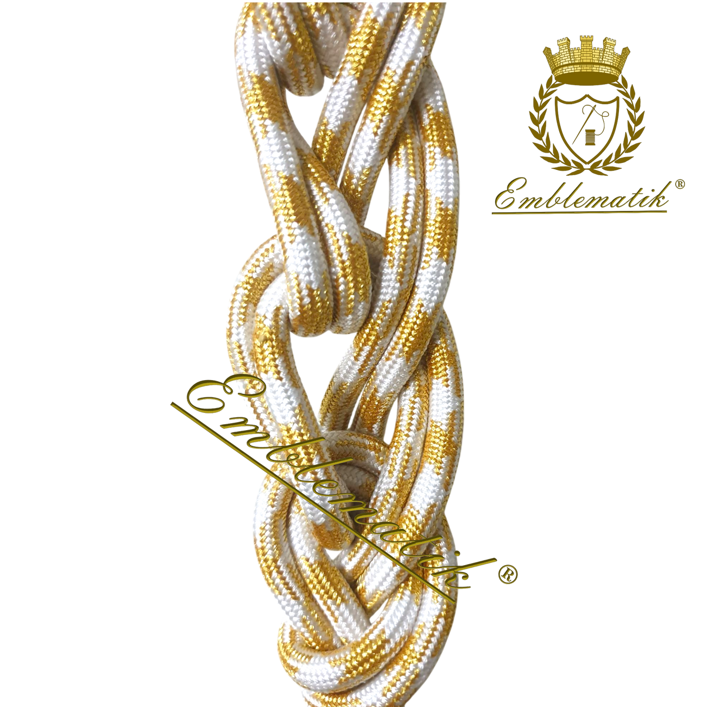 Cingolo liturgico realizzato in metallo e filo di seta bianco/oro