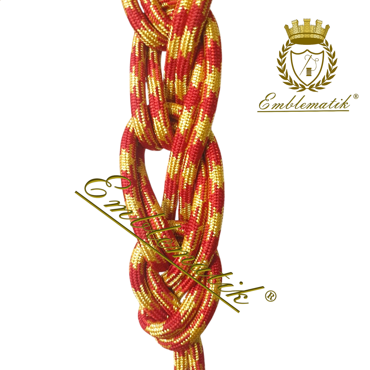 Cingolo liturgico realizzato in metallo e filo di seta rosso/oro