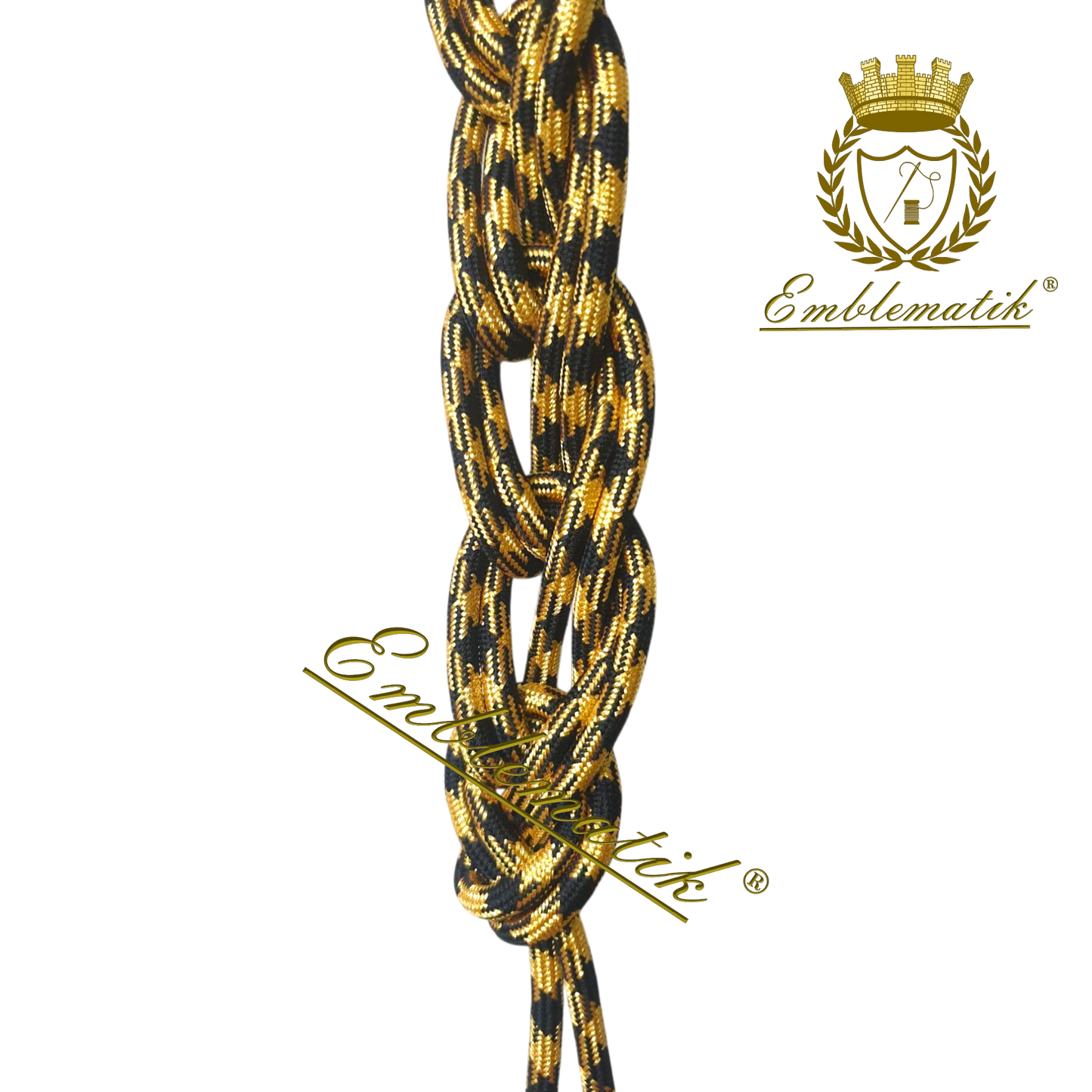 Cingolo liturgico realizzato in metallo e filo di seta nero/oro