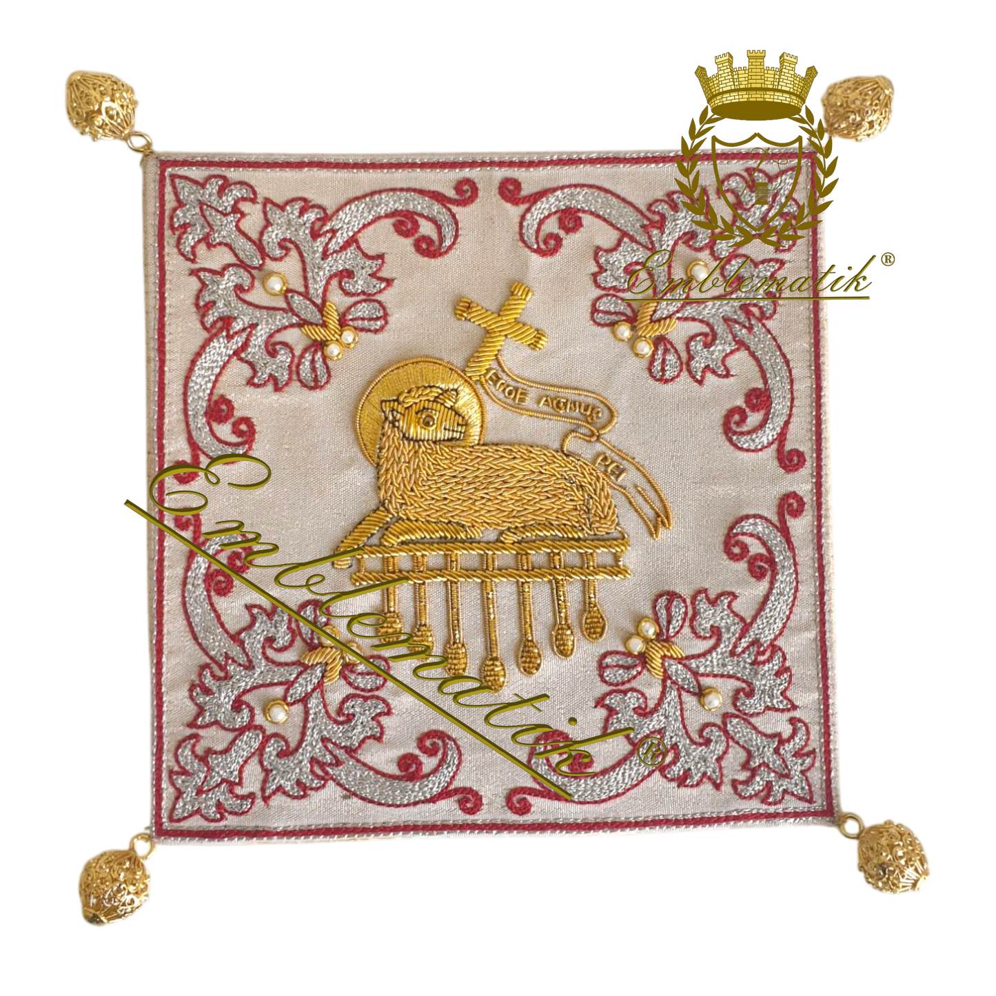 Chalice Pall Hand Embroidered Lamb