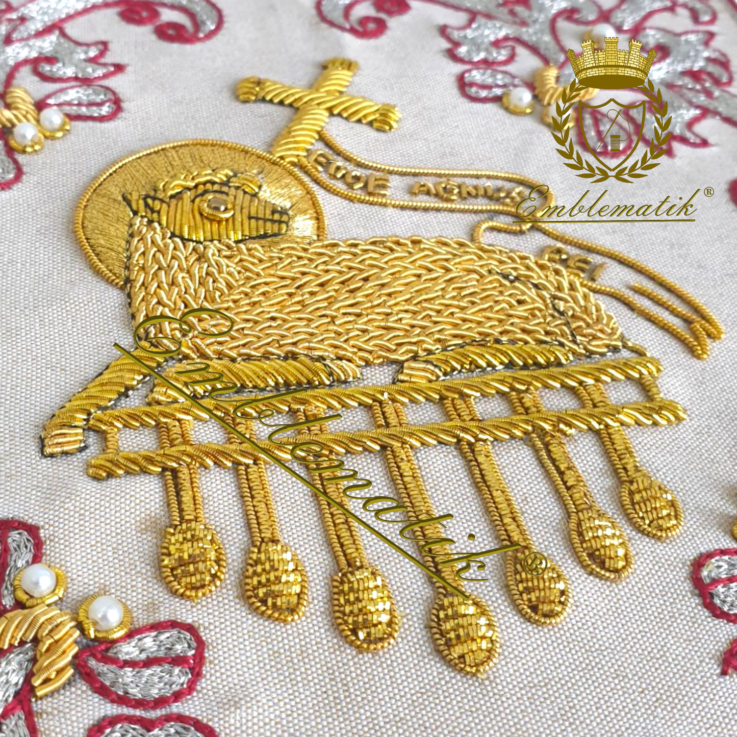Chalice Pall Hand Embroidered Lamb