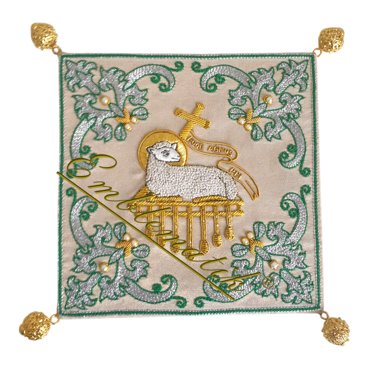 Chalice Pall Handmade Lamb Embroidery