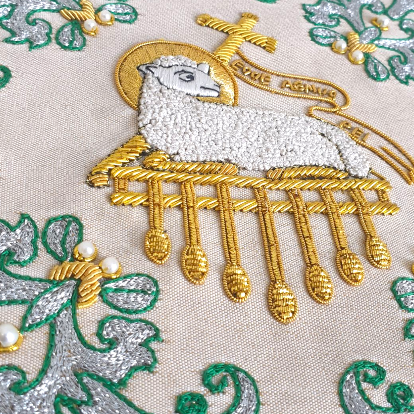 Chalice Pall Handmade Lamb Embroidery