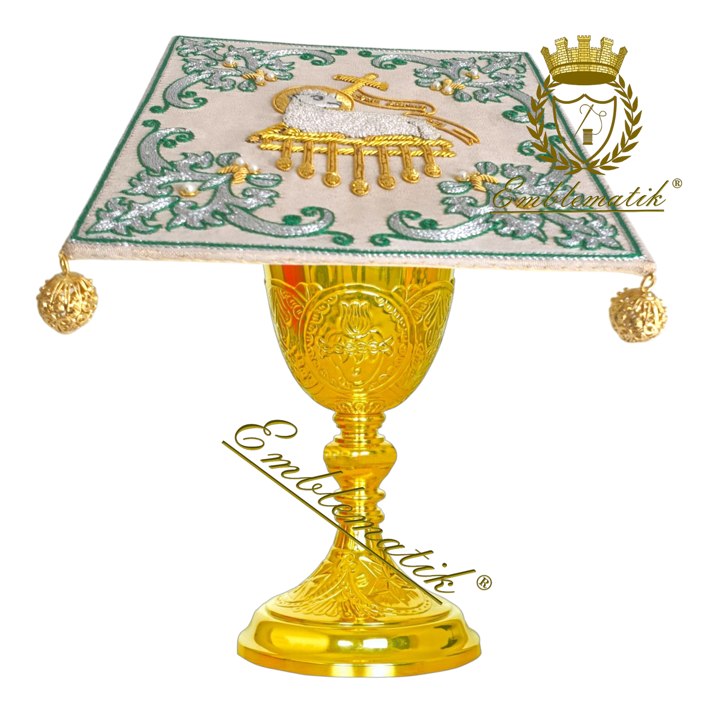 Chalice Pall Handmade Lamb Embroidery
