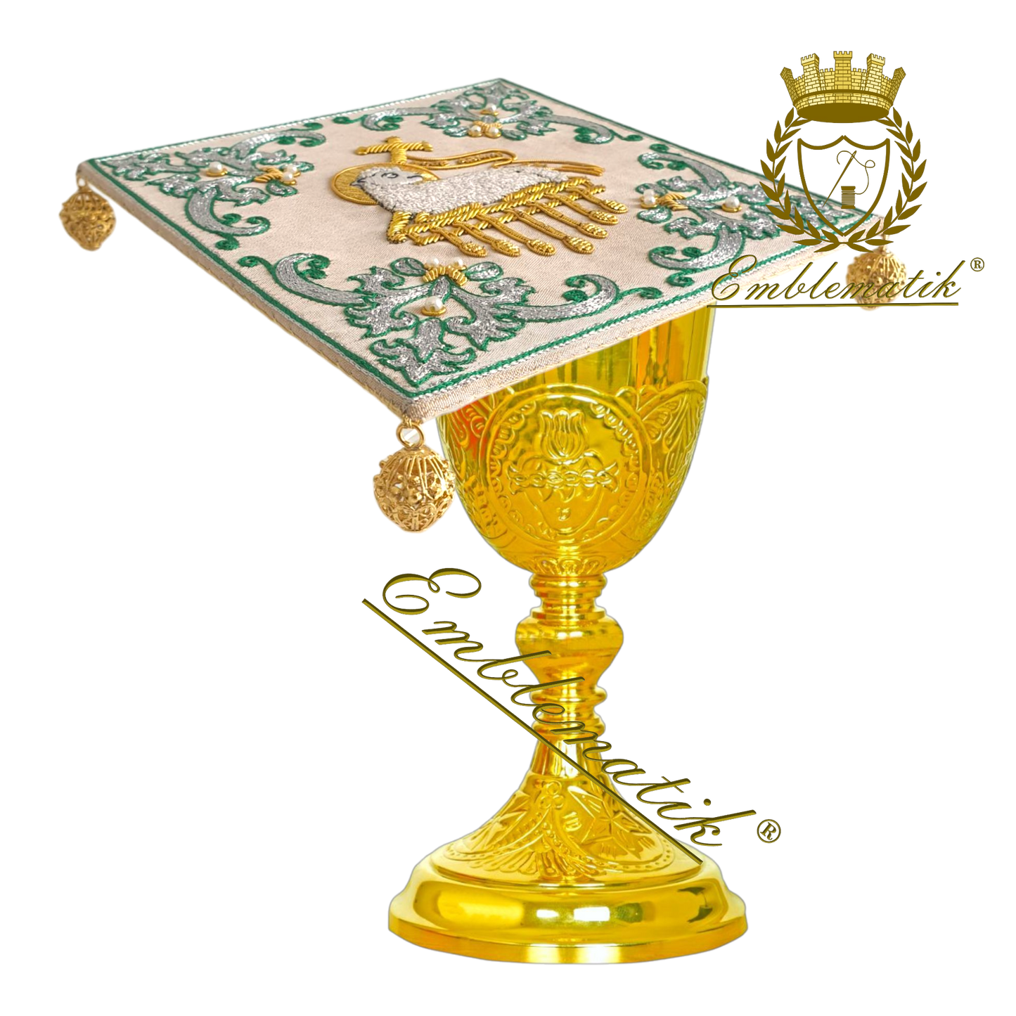 Chalice Pall Handmade Lamb Embroidery