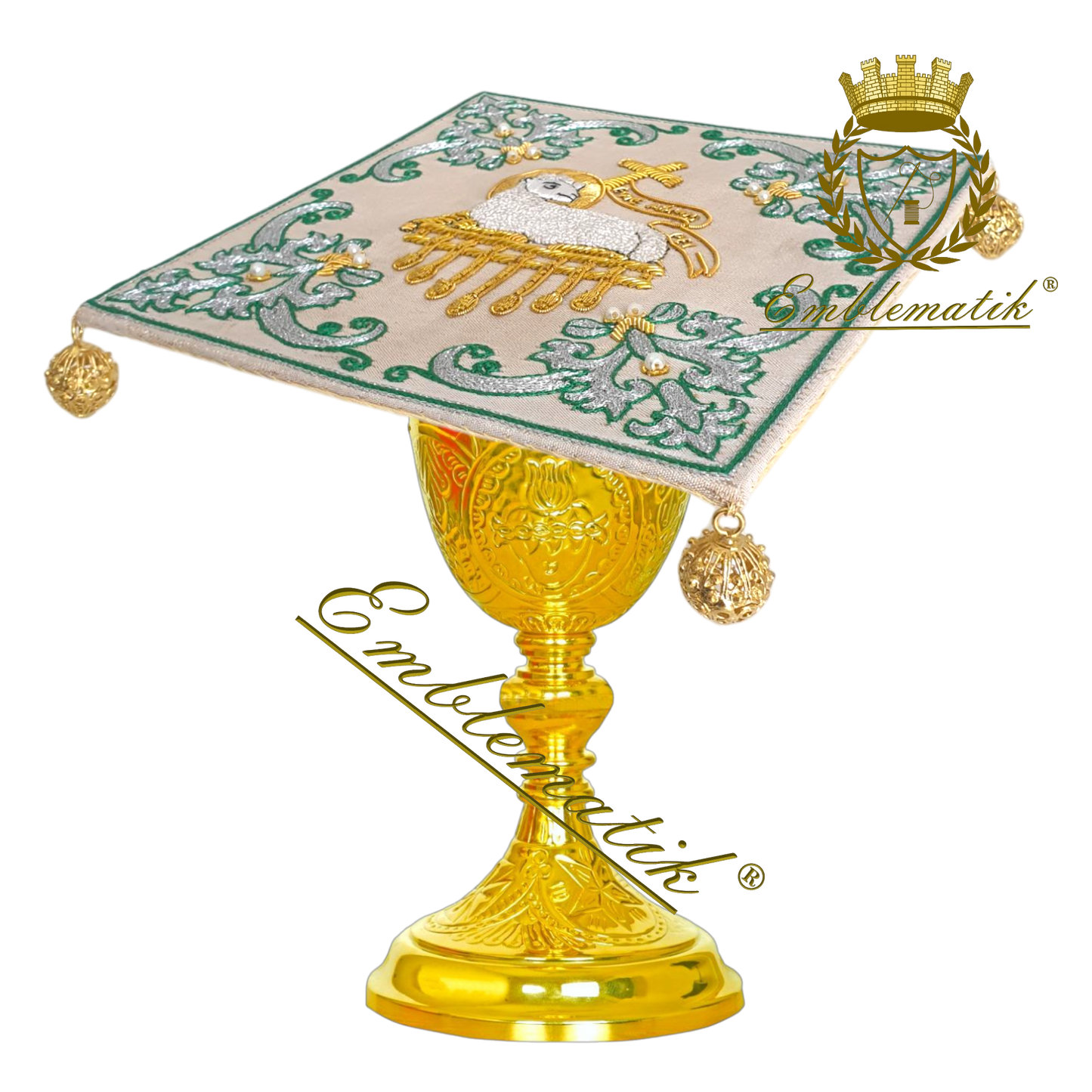 Chalice Pall Handmade Lamb Embroidery