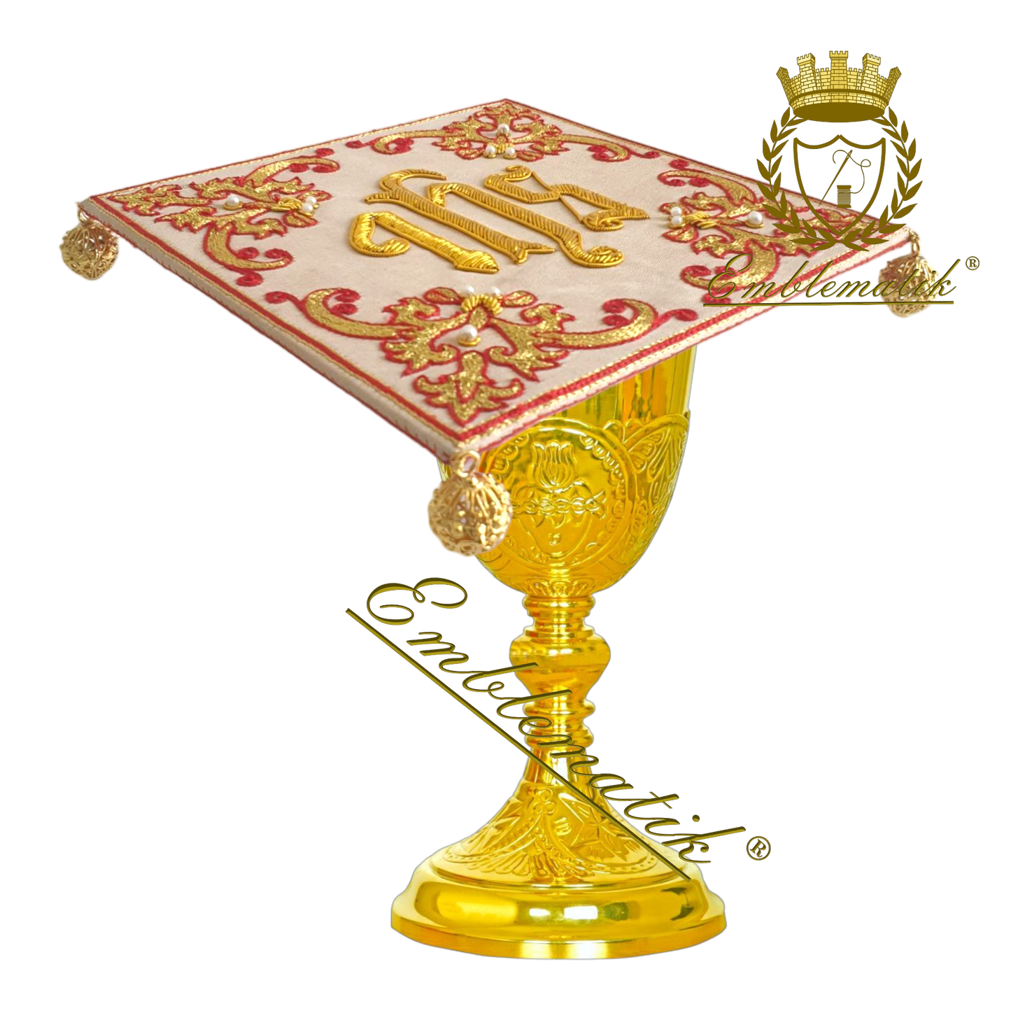 Hand Embroidered Chalice Pall IHS