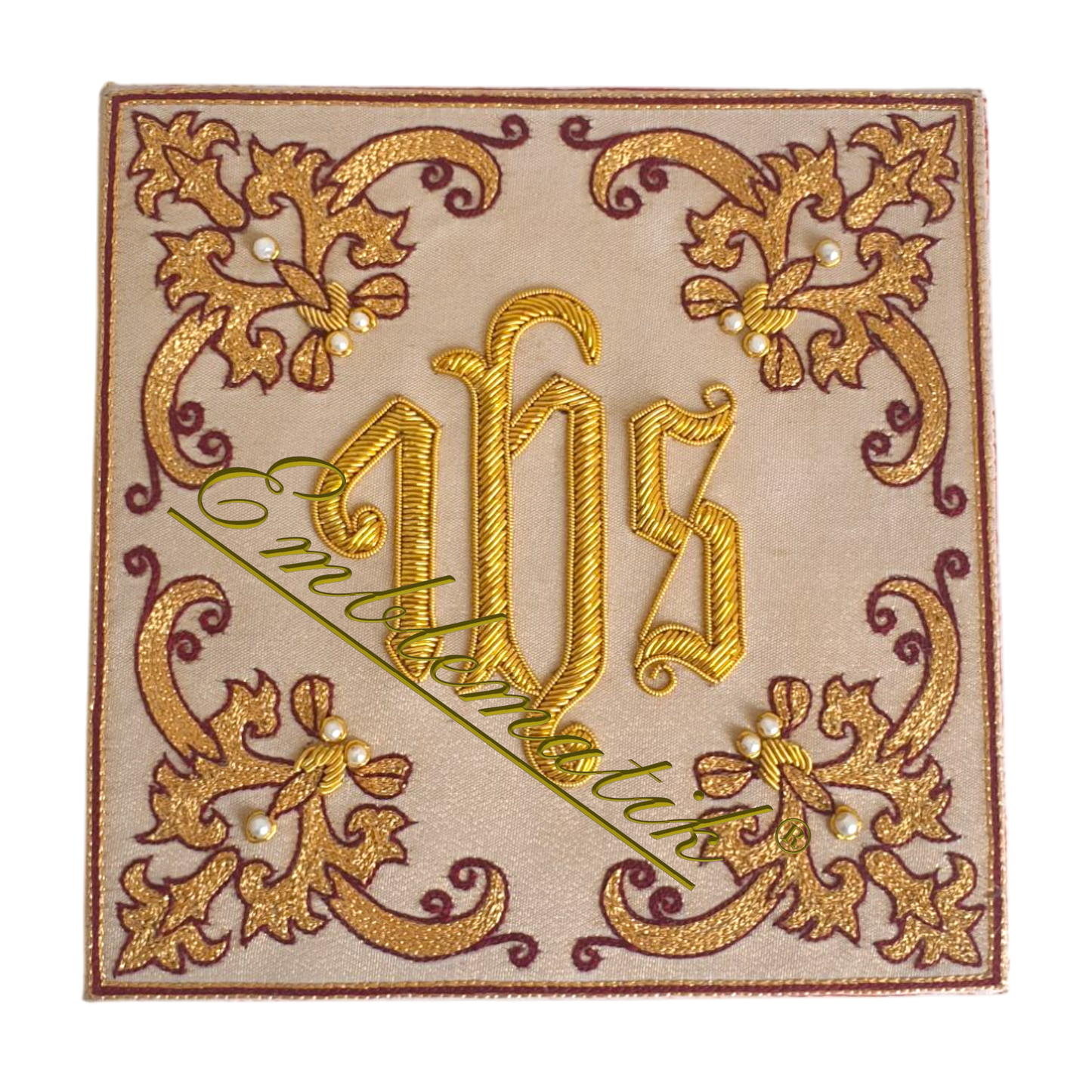 Hand Embroidered Chalice Pall IHS