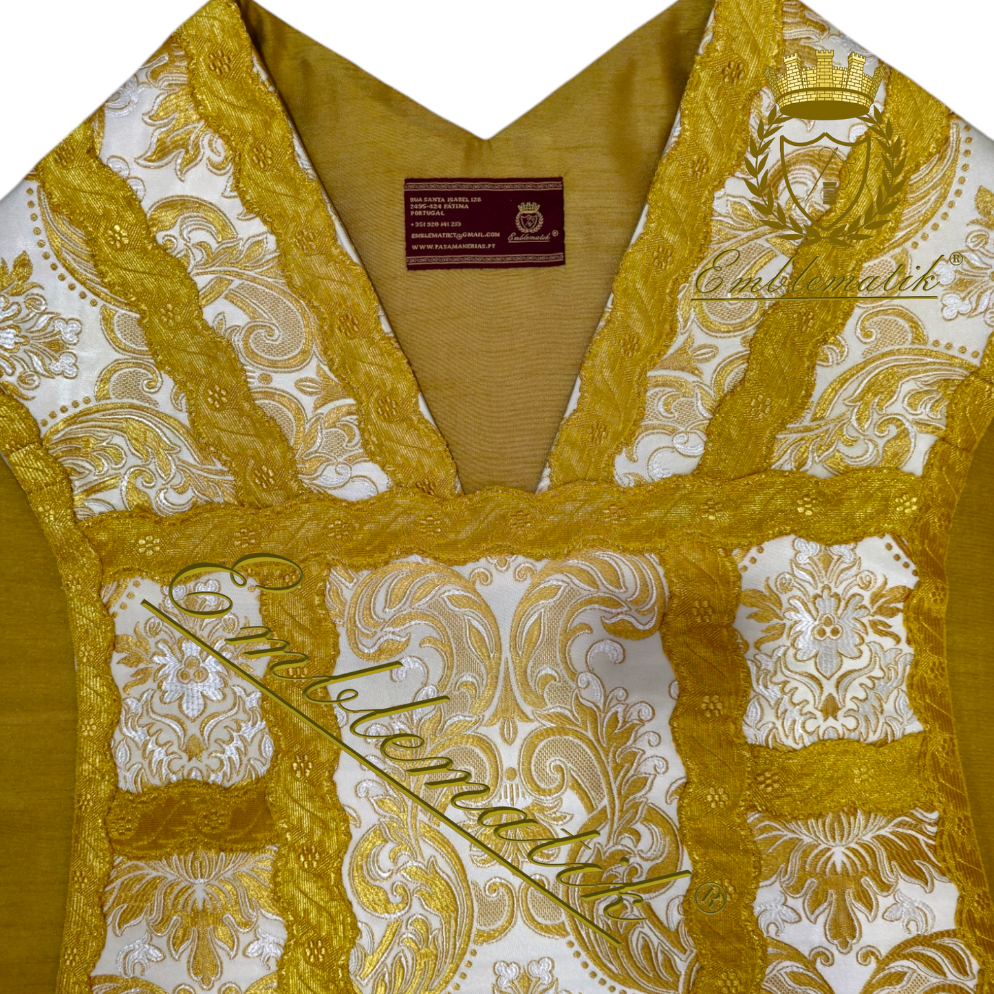 Pianeta Romana Set da Messa Bassa Floreale Bianco