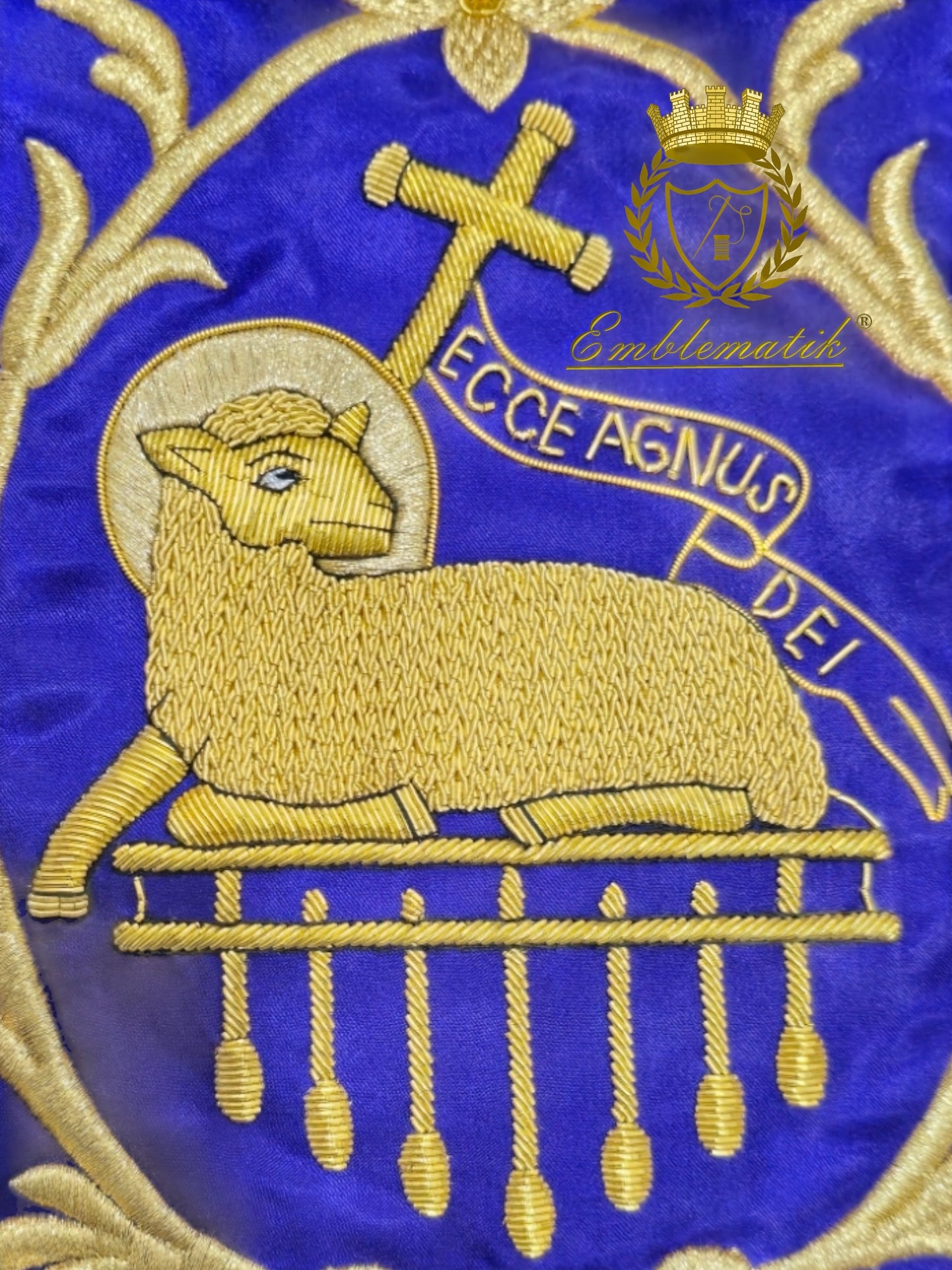 Roman Chasuble Purple Metallic Embroidered Agnus Dei