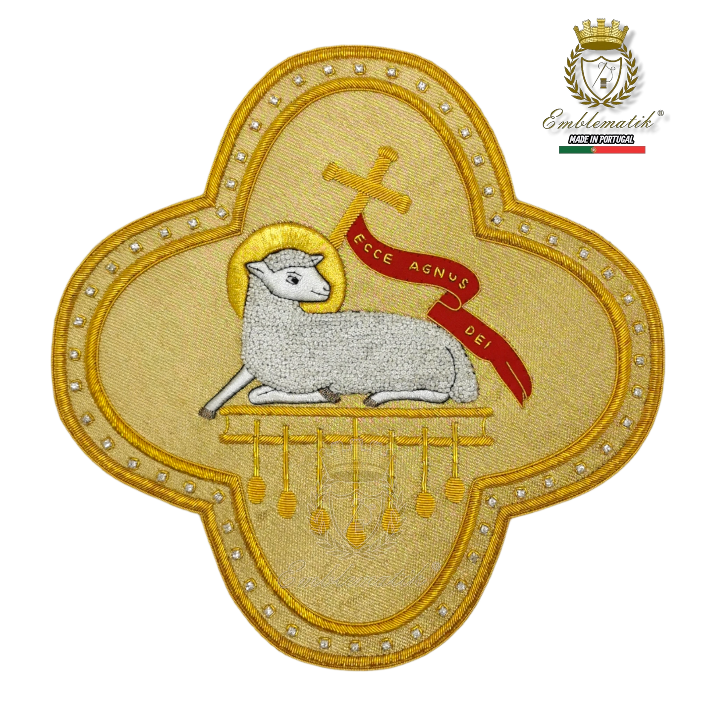 Emblema ricamato a mano (Agnus Dei).