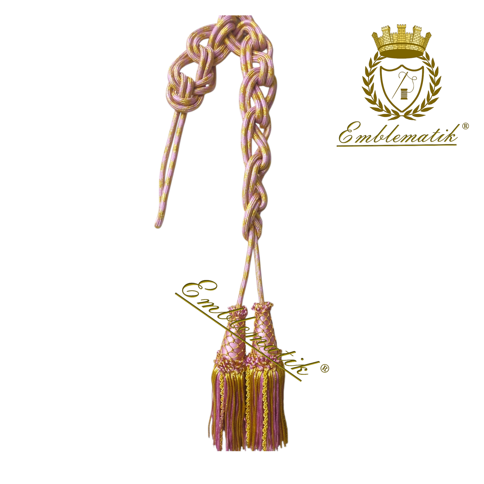 Liturgical Cincture Crafted with Metal & Silk Thread Rose/Gold