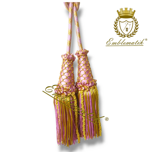 Liturgical Cincture Crafted with Metal & Silk Thread Rose/Gold