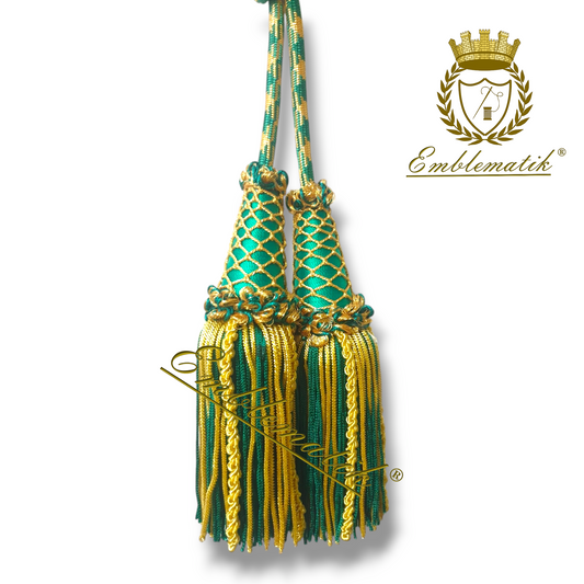 Liturgical Cincture Crafted with Metal & Silk Thread Green/Gold