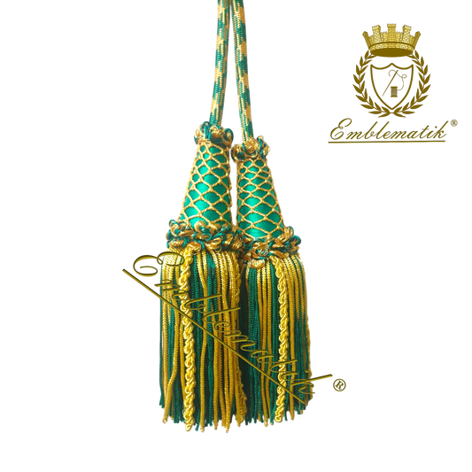 Liturgical Cincture Crafted with Metal & Silk Thread Green/Gold