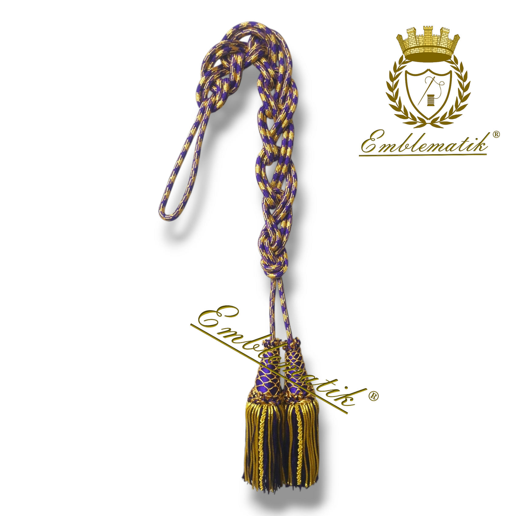 Liturgical Cincture Crafted with Metal & Silk Thread Purple/Gold