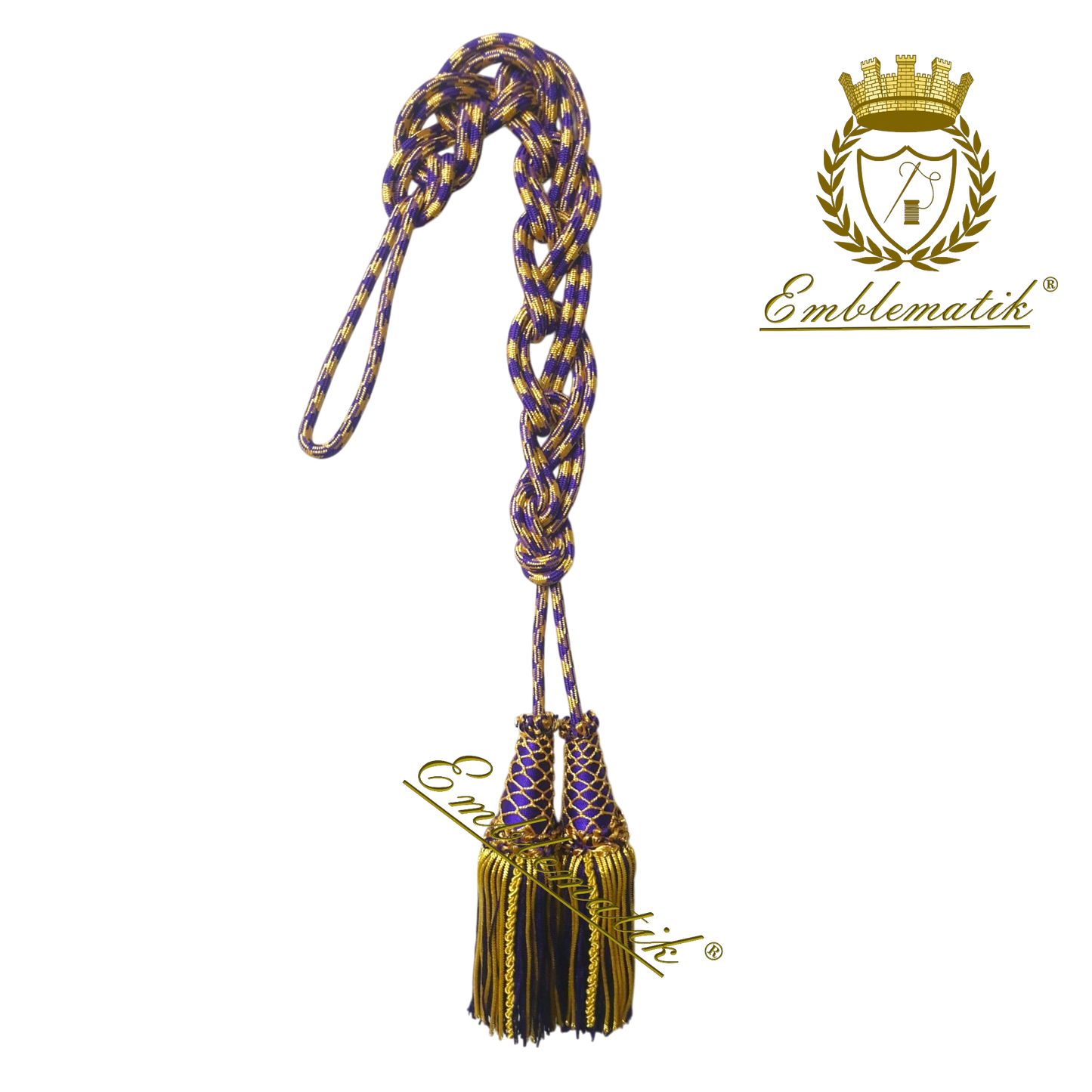 Liturgical Cincture Crafted with Metal & Silk Thread Purple/Gold