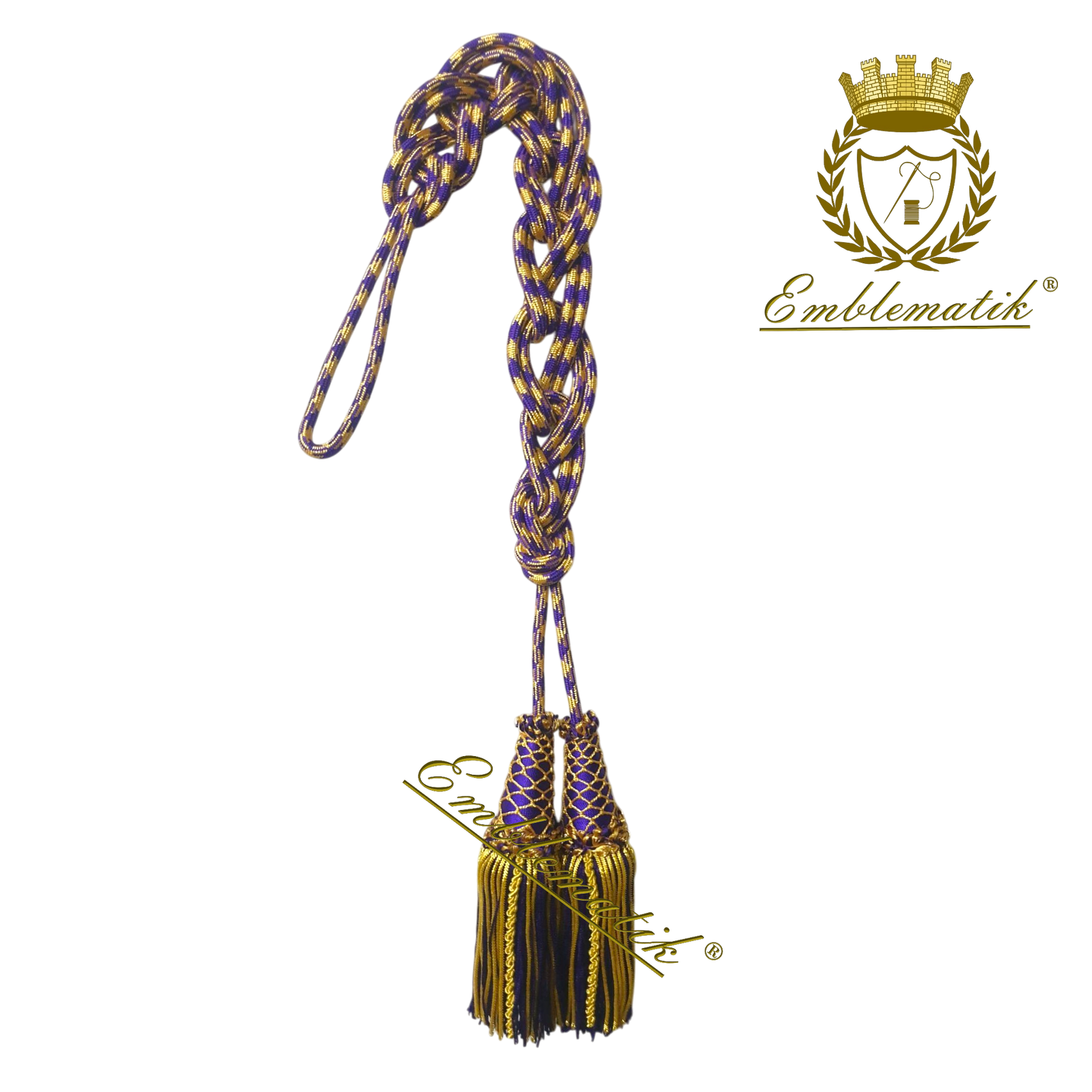 Liturgical Cincture Crafted with Metal & Silk Thread Purple/Gold