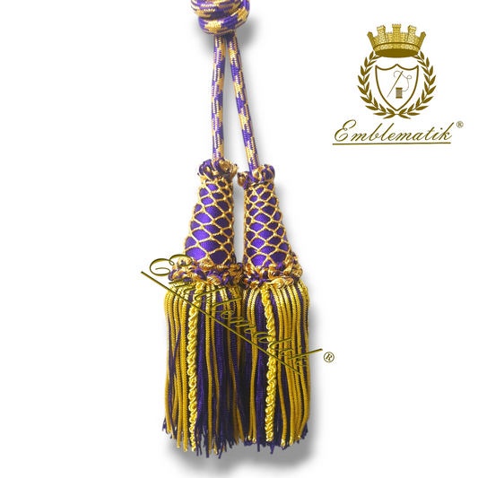 Liturgical Cincture Crafted with Metal & Silk Thread Purple/Gold