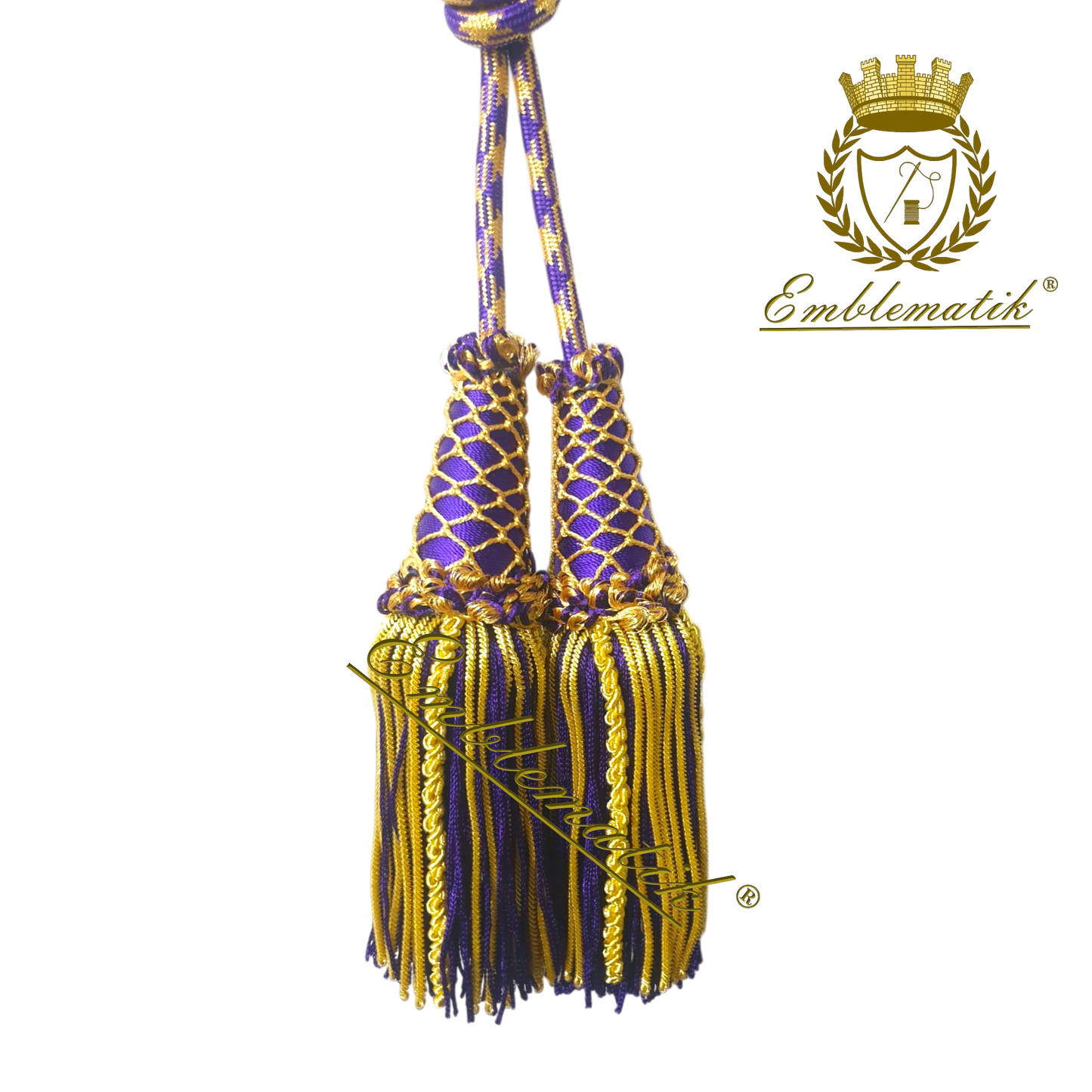 Liturgical Cincture Crafted with Metal & Silk Thread Purple/Gold