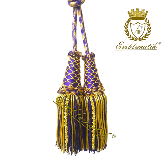 Liturgical Cincture Crafted with Metal & Silk Thread Purple/Gold