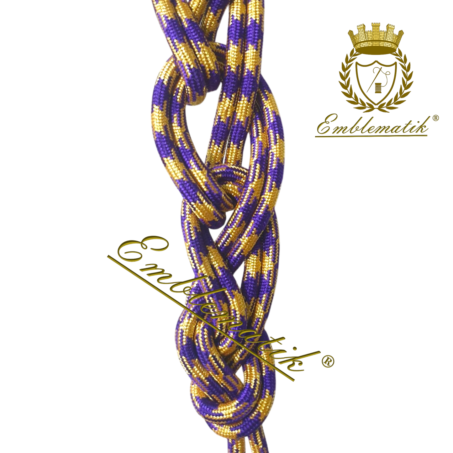 Liturgical Cincture Crafted with Metal & Silk Thread Purple/Gold