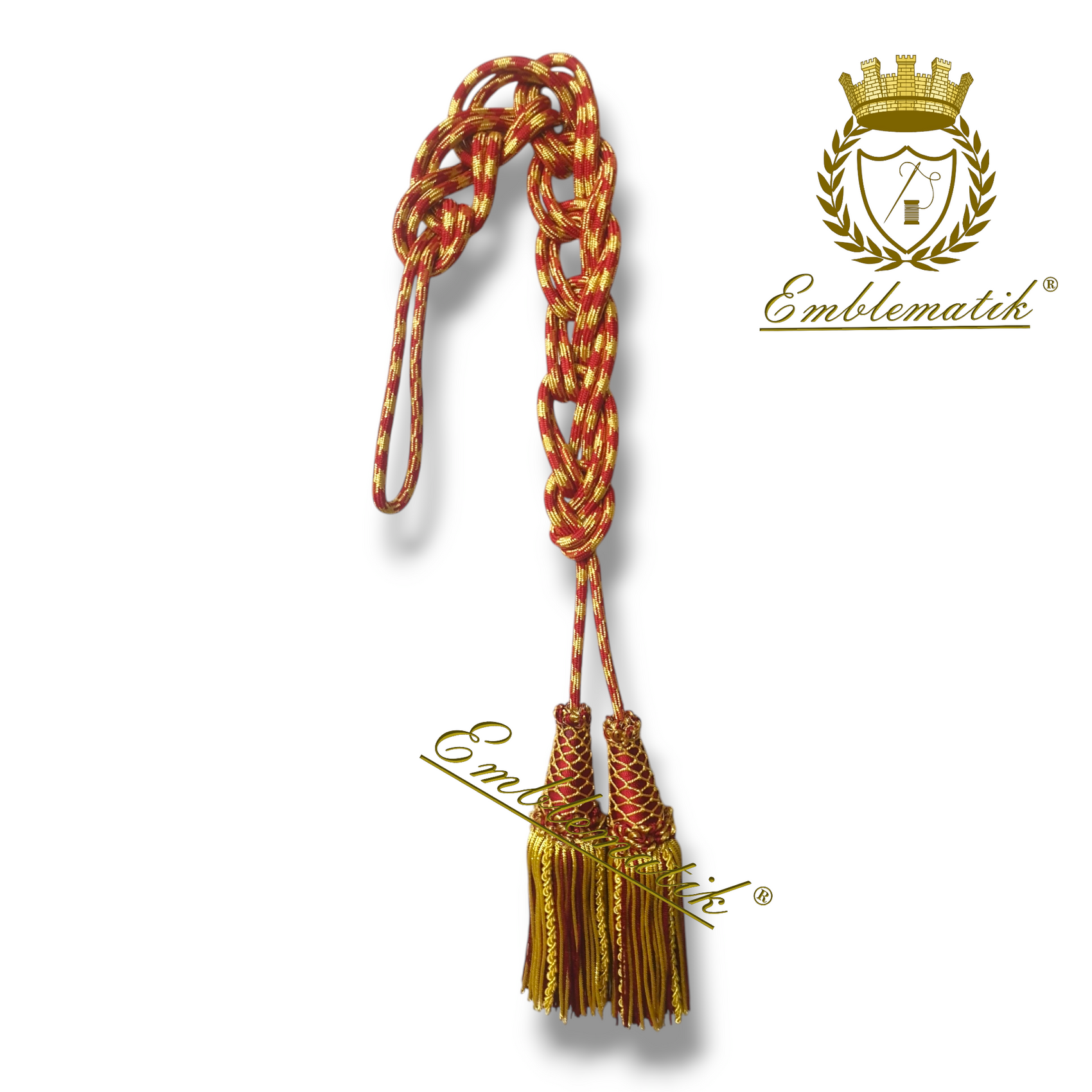 Liturgical Cincture Crafted with Metal & Silk Thread Red/Gold