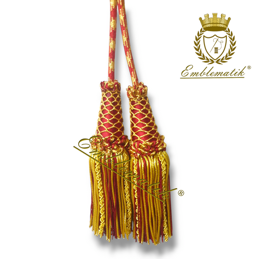 Liturgical Cincture Crafted with Metal & Silk Thread Red/Gold