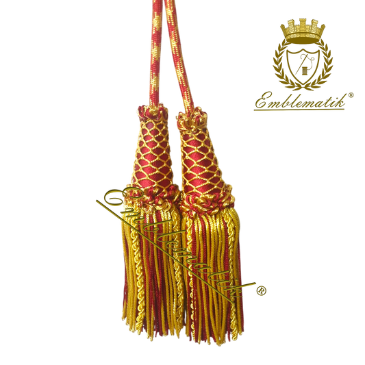 Liturgical Cincture Crafted with Metal & Silk Thread Red/Gold