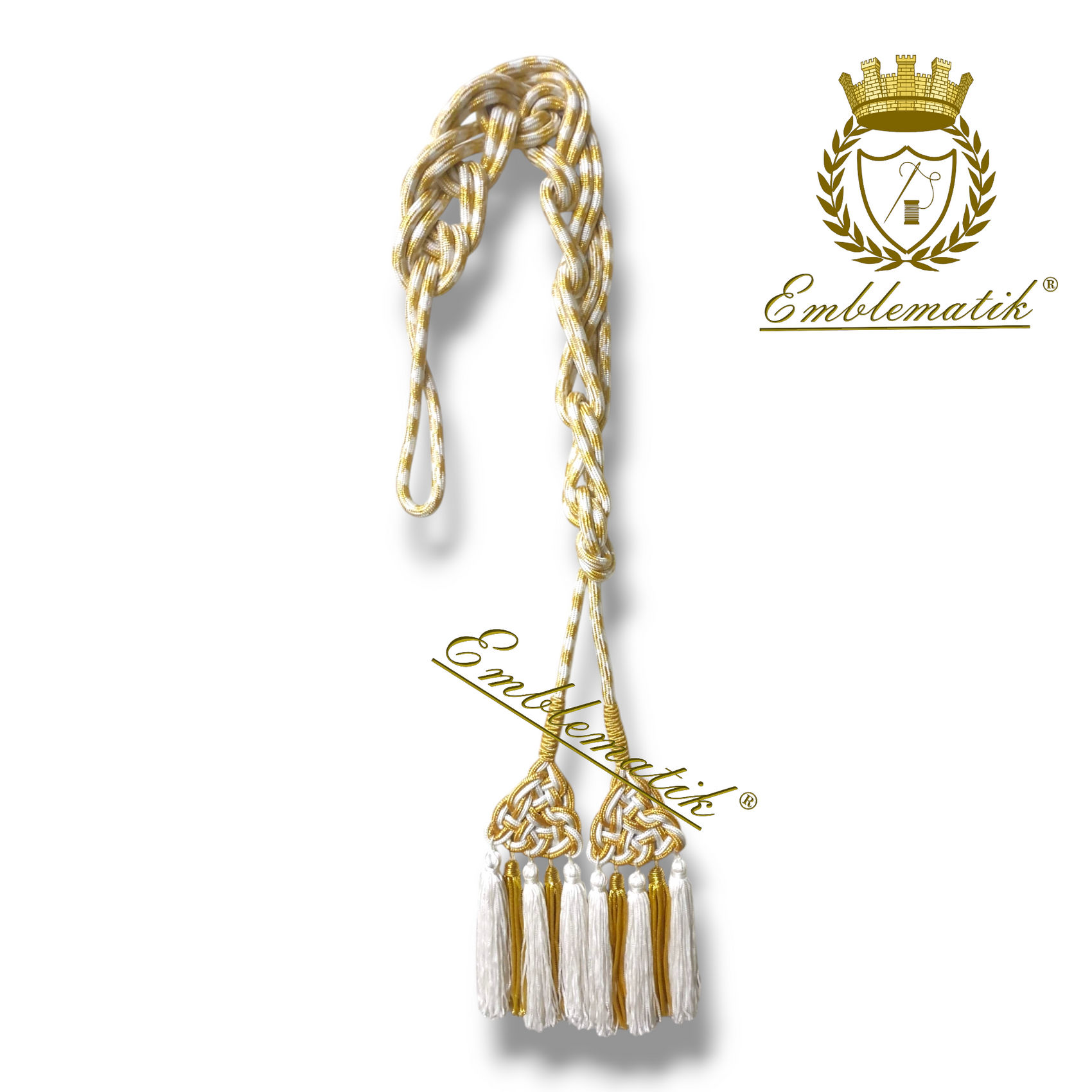 Italian liturgical Cincture with Metal & Silk Thread.