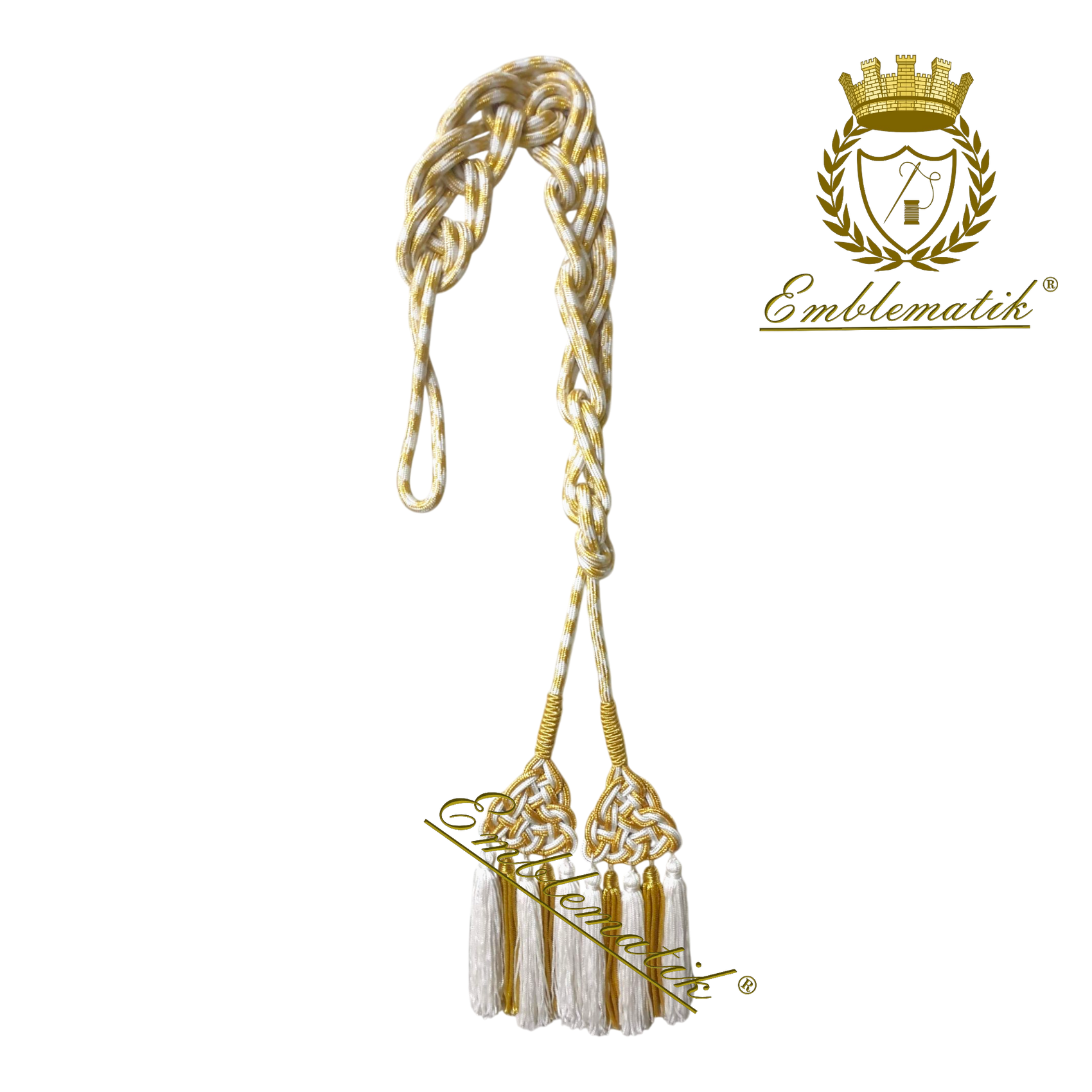 Italian liturgical Cincture with Metal & Silk Thread