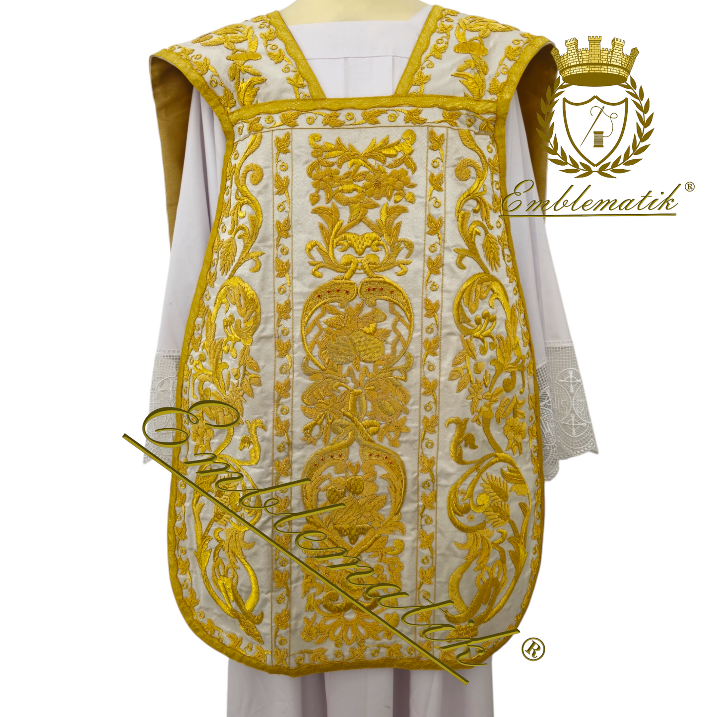 Highly Rich Embroidered Chasuble with Sacred & Immaculate Heart