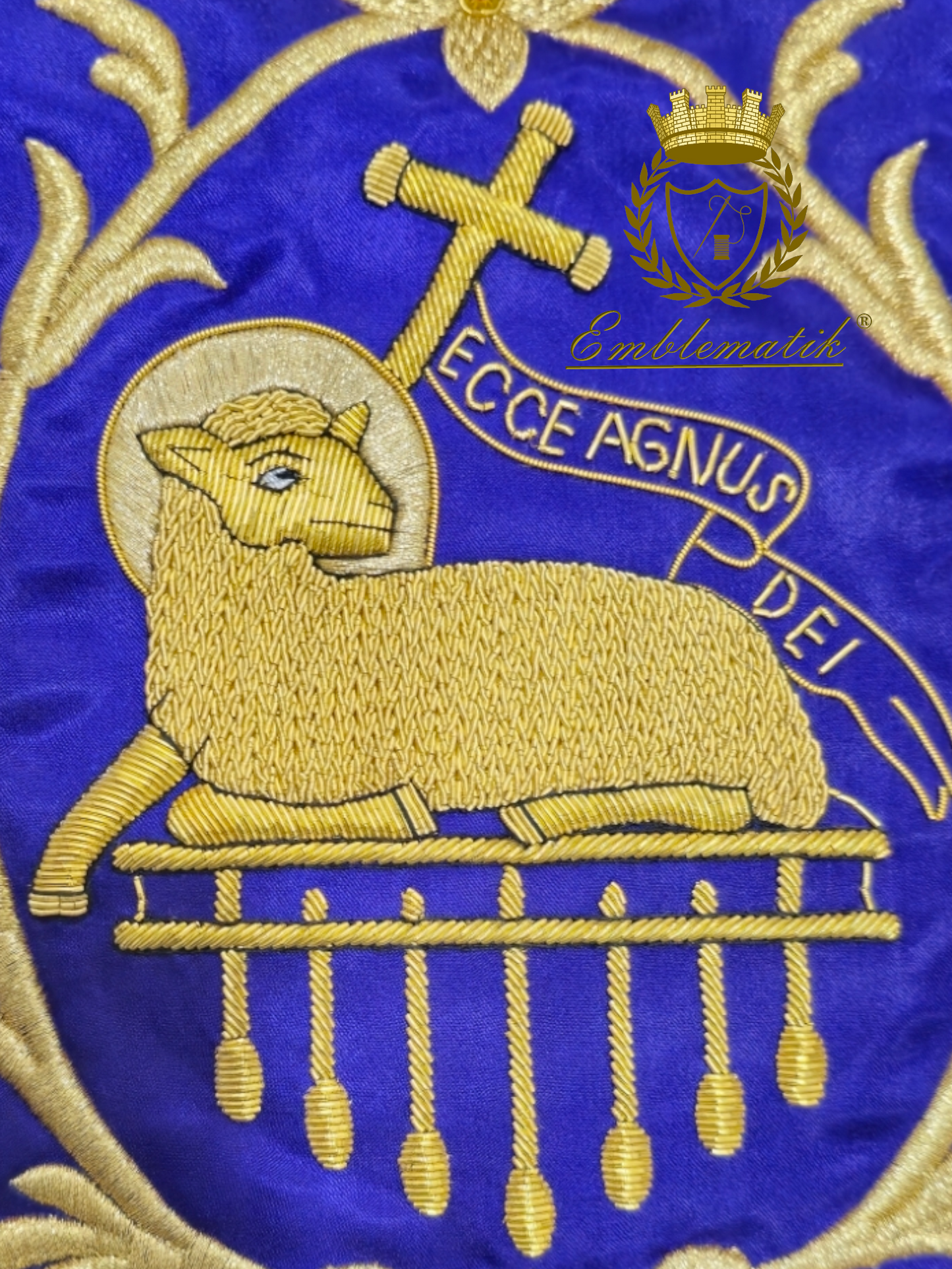 Roman Chasuble Purple Metallic Embroidered Agnus Dei