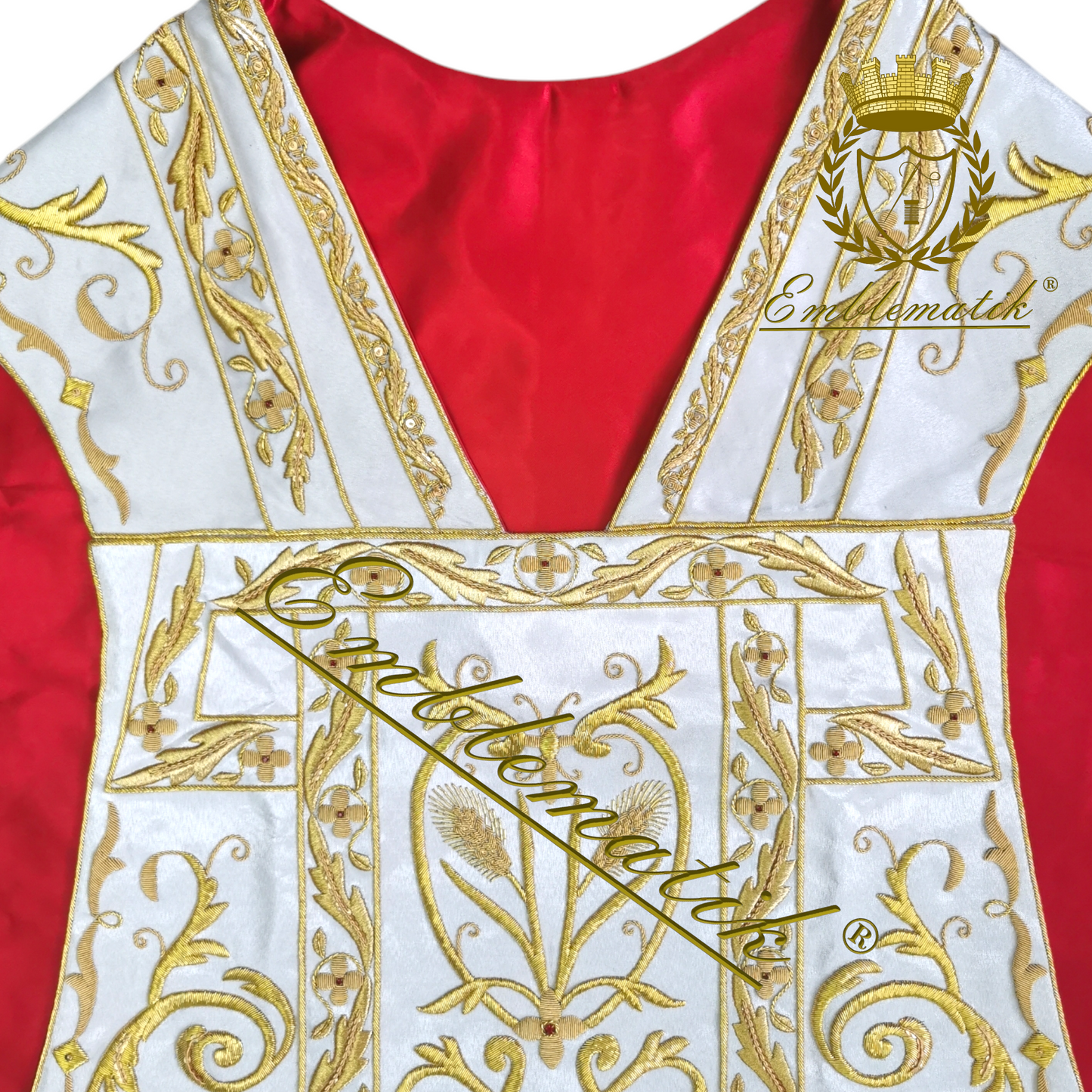 Gold Roman Chasuble Handmade Embroidered (Low Mass Set).