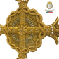 Emblematik by Pasamanerias y Bordados gold metal thread cross with pearl accents for liturgical vestments.