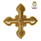 Emblematik by Pasamanerias y Bordados gold metallic cross patch with intricate embroidery for liturgical vestments.