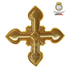 Emblematik by Pasamanerias y Bordados gold metallic cross patch with intricate embroidery for liturgical vestments.