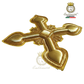 Emblematik by Pasamanerias y Bordados gold metallic cross patch for liturgical vestments, hand-embroidered with metal threads.