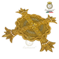 Emblematik by Pasamanerias y Bordados gold metal thread cross with pearls for liturgical vestments.