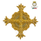 Emblematik by Pasamanerias y Bordados gold metal thread cross with pearls for liturgical vestments.