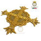 Emblematik by Pasamanerias y Bordados gold metal thread cross with pearls for liturgical vestments.