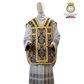 Emblematik by Pasamanerias y Bordados purple and gold floral brocade Roman chasuble with ornate trim.